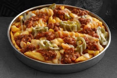 Potatoes with cheese and Mexican beef