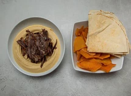  Hummus with Meat Shawarma Salad