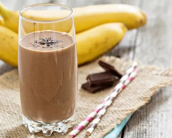 Banana Cocktail With Milk And Chocolate