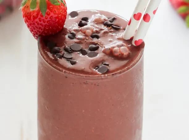 Strawberry Cocktail With Milk And Chocolate