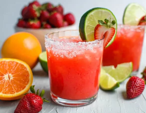 Strawberry and orange cocktail