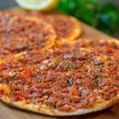Lebanese Meat Dough With Muhammara Manoushe 