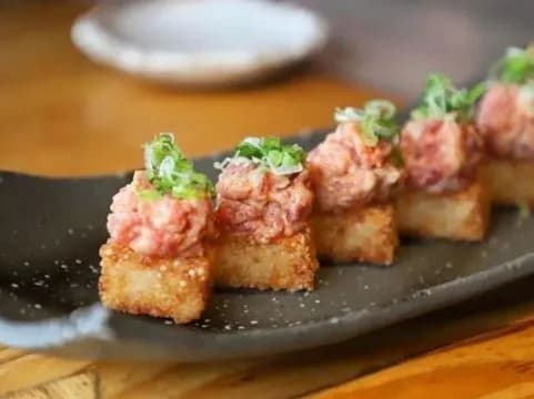 Shrimp And Salmon Crispy Nigiri