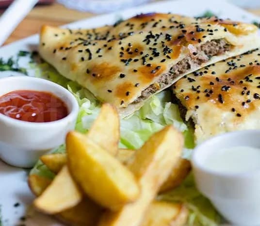 Balady Bread Meal With Local Meat (150g) + Potato Wedges