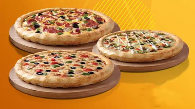 Buy 1 Large Pizza and 2 Medium Pizza  3