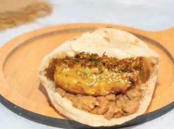Foul with Falafel Sandwich