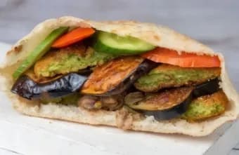 Eggplant Falafel Sandwich
