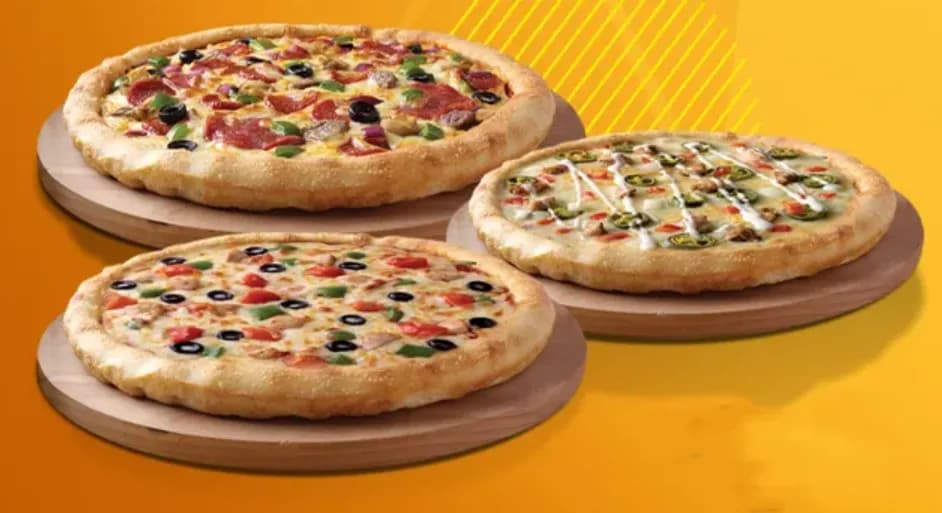 Buy 1 Large Pizza and 2 Medium Pizza  4