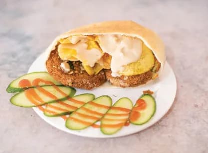 Falafel With Fried Eggs Sandwich