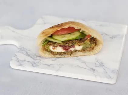 Falafel With Kiri Cheese And Pastrami Sandwich
