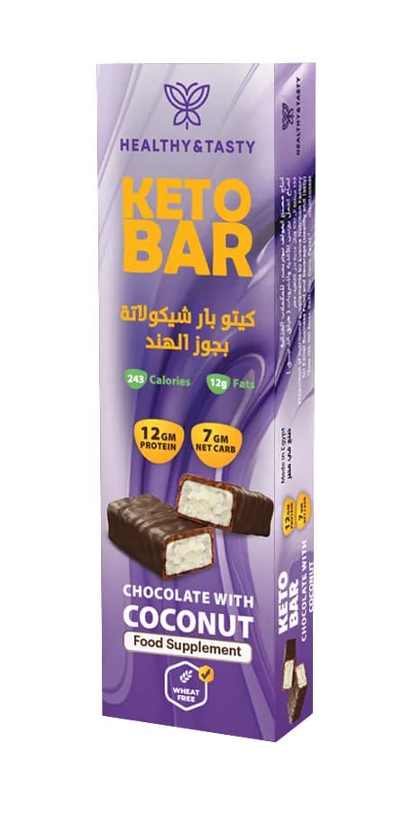 Keto Bar Chocolate Coconut 60 grams of Healthy and Tasty