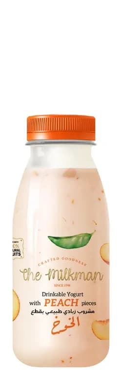 Milkman Natural Yogurt Drink with Peach Pieces 250ml