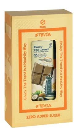 Stevia Zero Milk Chocolate with Kunafa and Coconut Cream