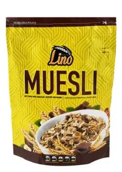 Lino Chocolate, Hazelnut & Raisin Muesli 375g