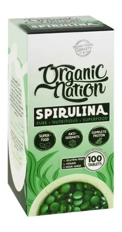 Organic Nation Spirulina 100 Tablets