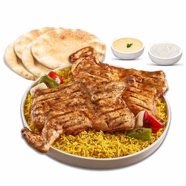 وجبة دجاجة كاملة مشوية