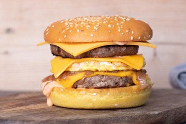 Burger with Egg and Cheese Sandwich