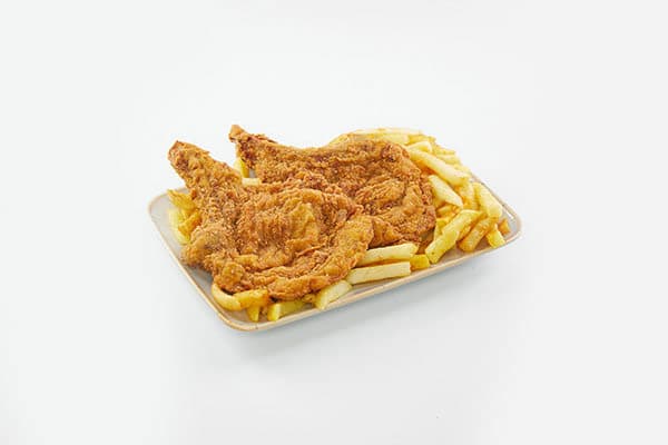 Veal Chops Panne & French Fries Plate