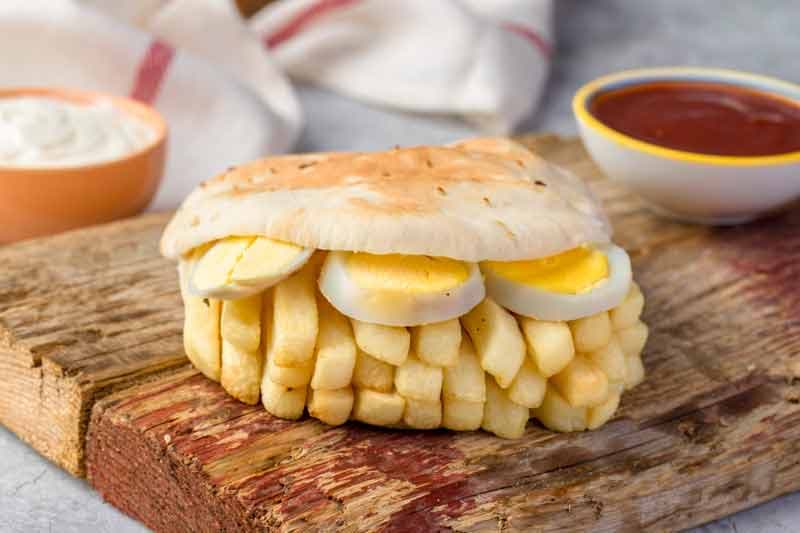 Fries with Eggs Sandwich