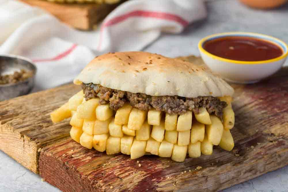Fries with Meat Sandwich
