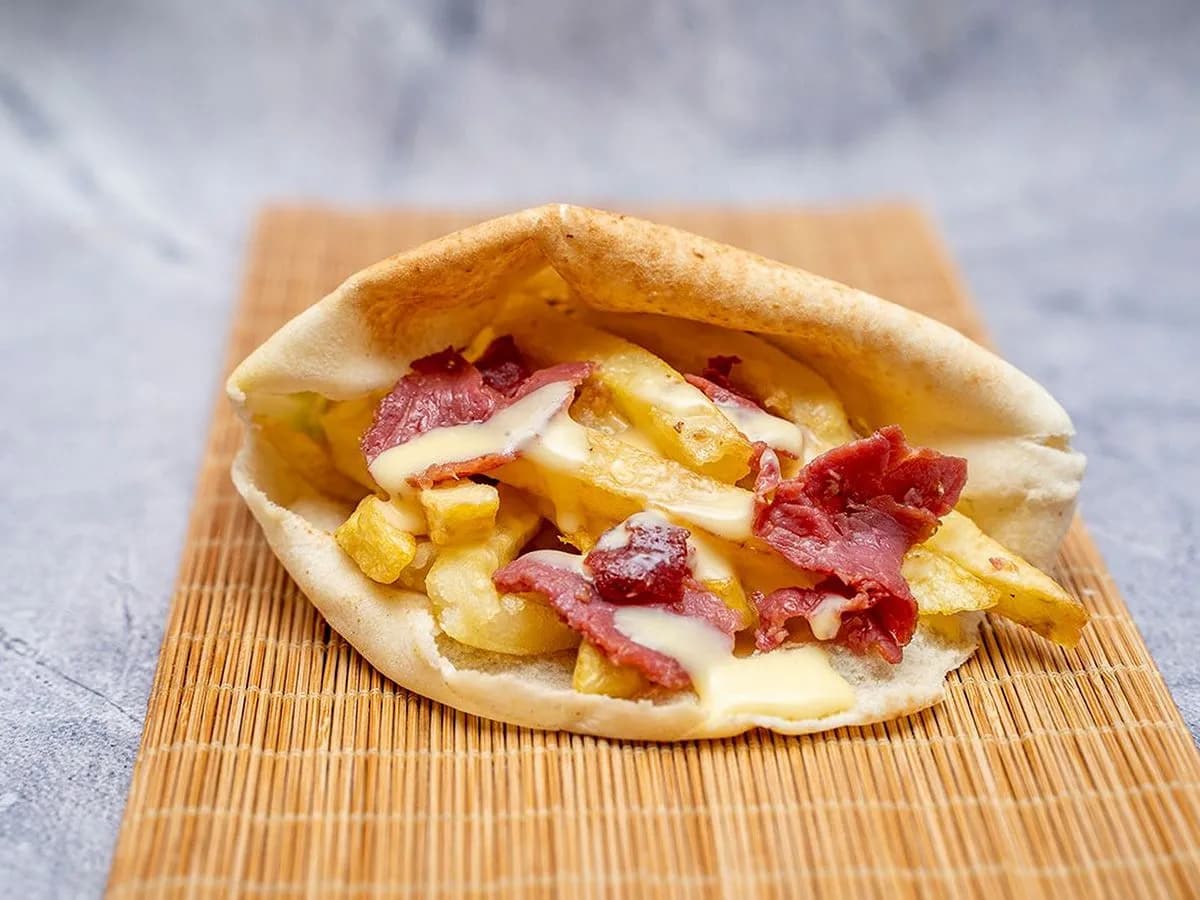 French Fries With Pastrami Sandwich