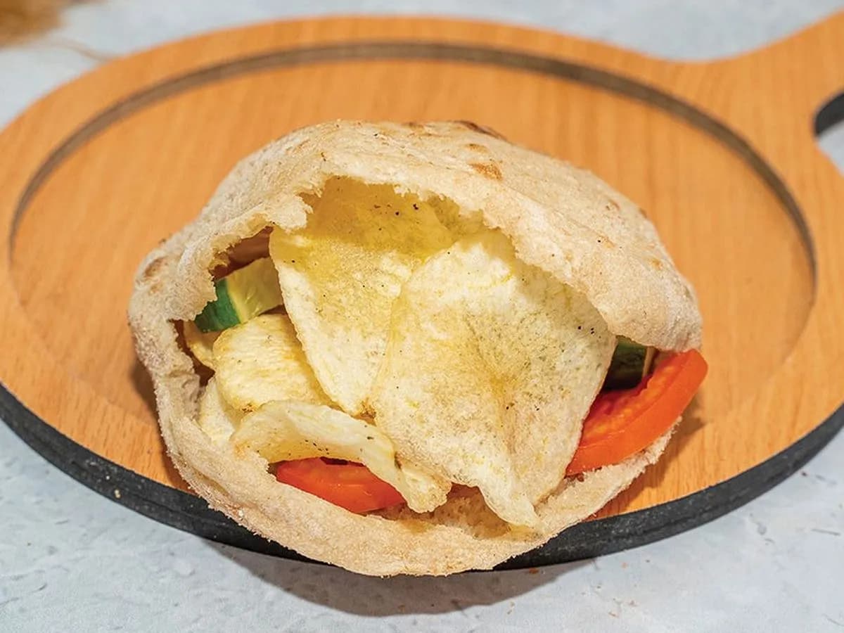 Chips Sandwich with Baba Ghanoush
