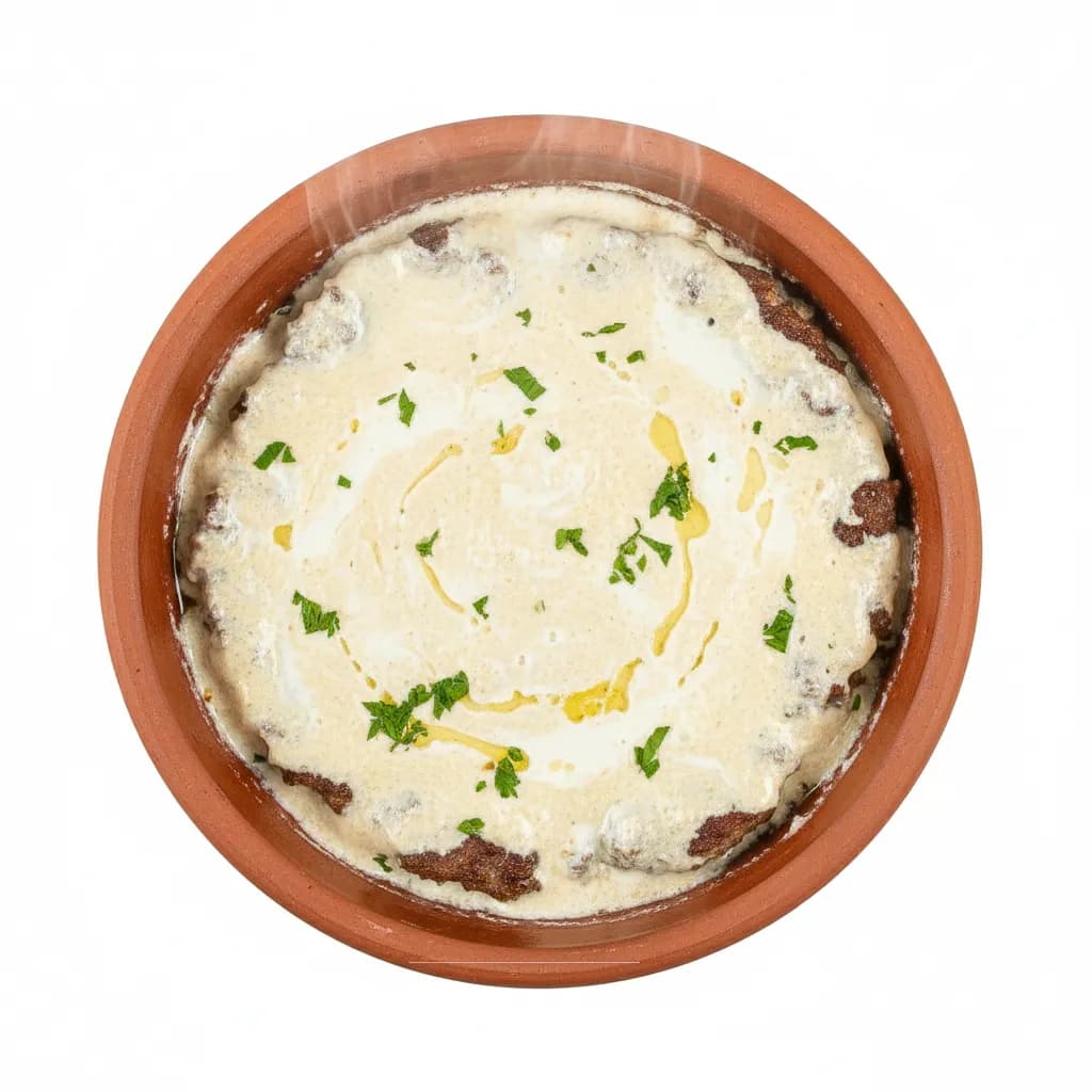 1/2 Kilo of Meat in a Tray with Tahini