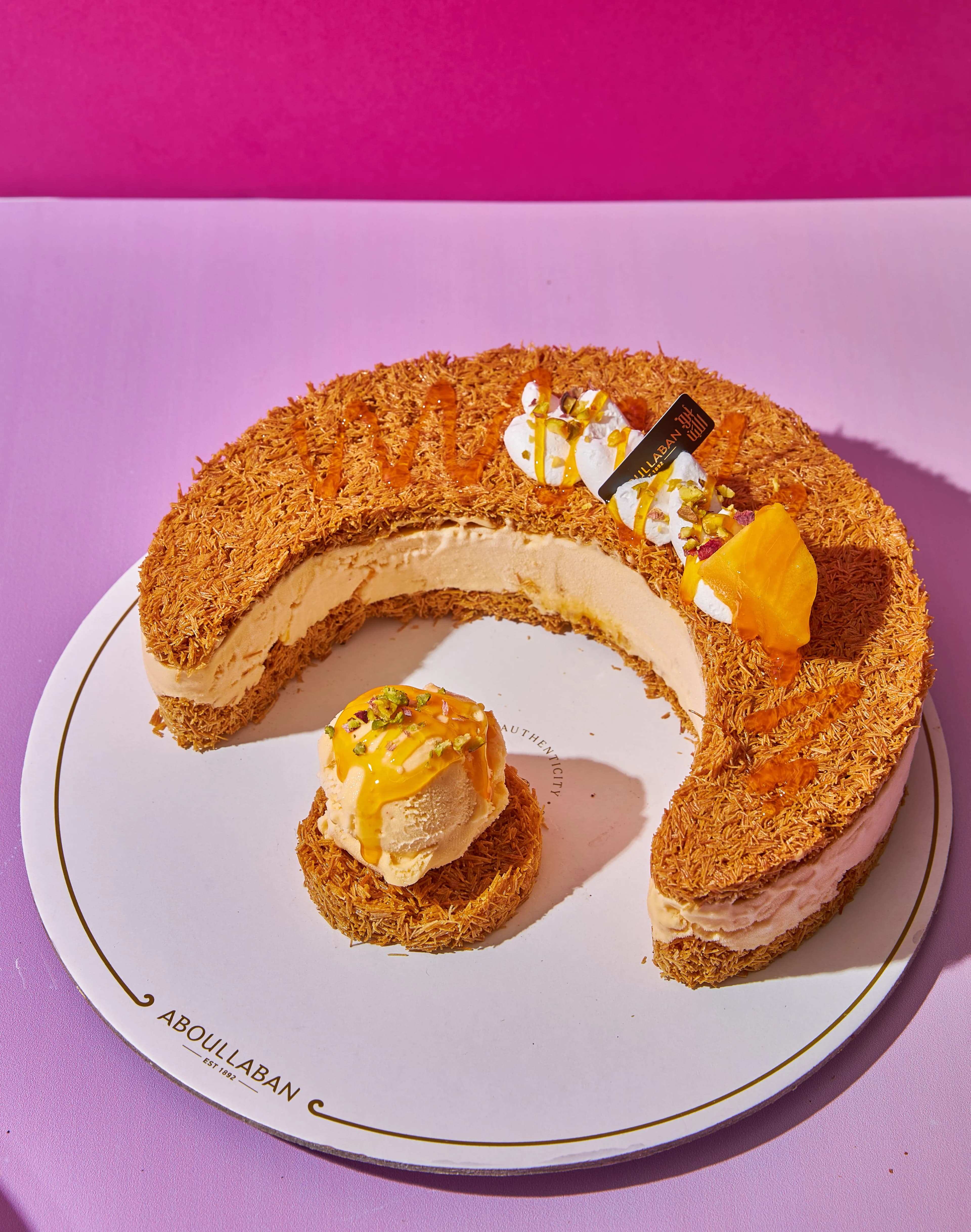 Konafa Mango Ice Cream Cake